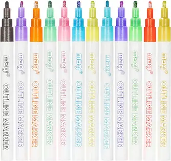 Маркеры для контуров | Блестящая ручка для контуров - Маркерная ручка Сделай САМ Dream Highlighter Pen Сделай сам Впечатляющие открытки для друзей и семьи